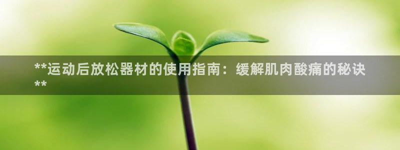 AG尊龙登陆网址：**运动后放松器材的使用指南：缓解